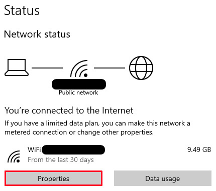 Network Adapter Properties Screenshot